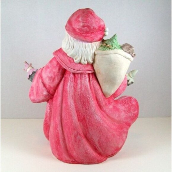 Santa w/ Bag of Toys Figurine, Handcrafted Ceramic Christmas Decor, Santa Claus - Picture 10 of 11